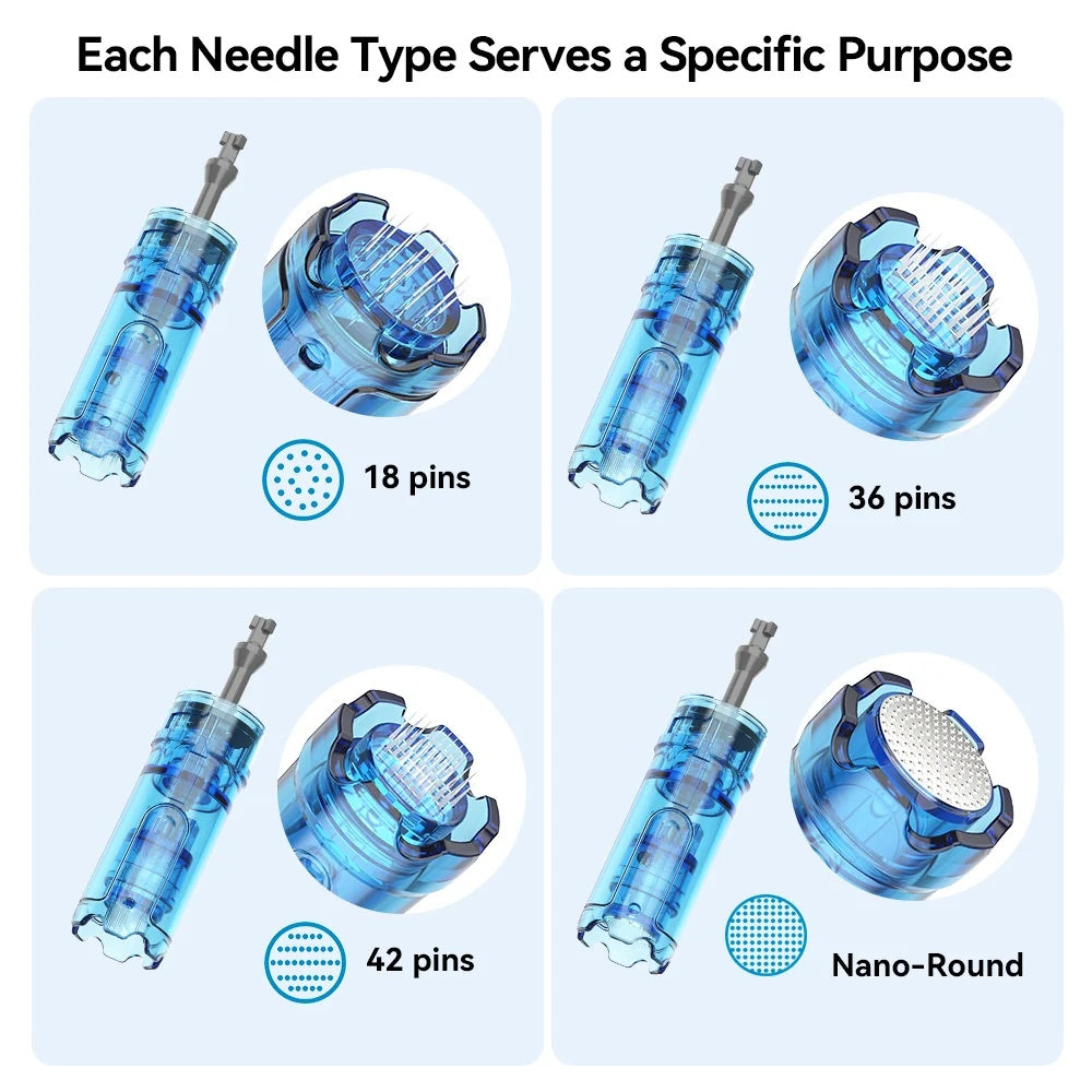 Round Nano Microneedle Replacement Cartridges (Smart Chip) – 10-Pack for Dr. Pen M9