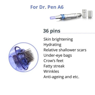 36-Pin Microneedle Replacement Cartridges – 10 Pack for Dr. Pen A6