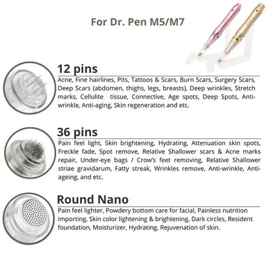 9-Pin Microneedle Replacement Cartridges – 10-Pack for Dr. Pen M5 / M7